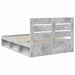 Cadru de pat cu headboard Beton 140 x 190 cm Lemn de pin masiv - WALTI WALTI