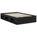 Cadru de pat cu headboard Negru 135 x 190 cm Lemn de pin masiv - WALTI WALTI