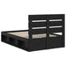 Cadru de pat cu headboard Negru 135 x 190 cm Lemn de pin masiv - WALTI WALTI