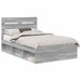 Cadru de pat Gri Sonoma 135 x 190 cm Lemn de pin masiv - WALTI WALTI