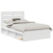 Cadru de pat cu headboard Alb 120 x 200 cm Lemn de pin masiv - WALTI WALTI