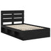 Cadru de pat cu headboard Negru 120 x 200 cm Lemn de pin masiv - WALTI WALTI