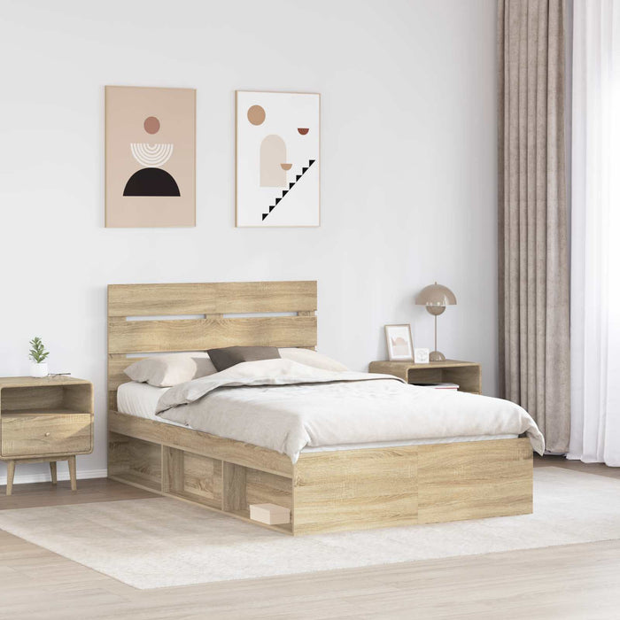 Cadru de pat cu headboard Sonoma 120 x 200 cm Lemn de pin masiv - WALTI WALTI