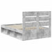 Cadru de pat cu headboard Beton 120 x 200 cm Lemn de pin masiv - WALTI WALTI