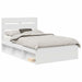 Cadru de pat cu headboard Alb 120 x 190 cm Lemn de pin masiv - WALTI WALTI
