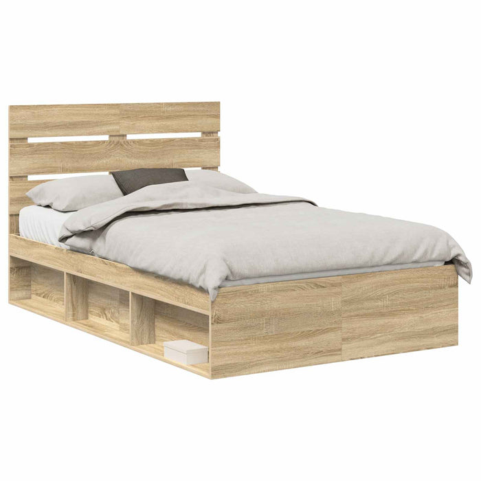Cadru de pat cu headboard Sonoma 120 x 190 cm Lemn de pin masiv - WALTI WALTI