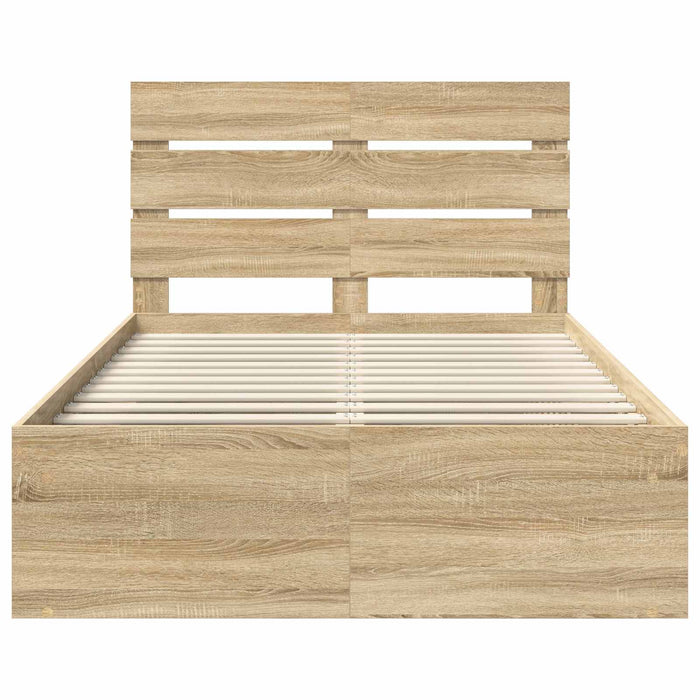 Cadru de pat cu headboard Sonoma 120 x 190 cm Lemn de pin masiv - WALTI WALTI