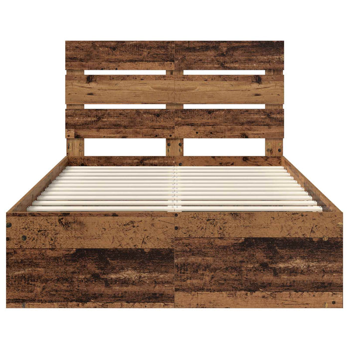 Cadru de pat Lemn vechi 120 x 190 cm Lemn de pin masiv - WALTI WALTI