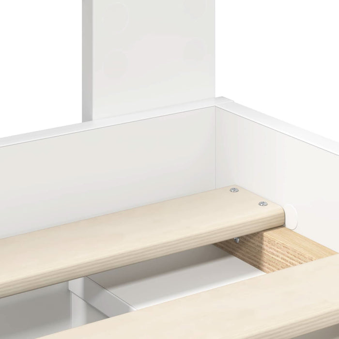 Cadru de pat cu headboard Alb 100 x 200 cm Lemn de pin masiv - WALTI WALTI