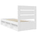 Cadru de pat cu headboard Alb 100 x 200 cm Lemn de pin masiv - WALTI WALTI