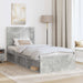 Cadru de pat Gri Concret 100 x 200 cm Lemn de pin masiv - WALTI WALTI