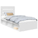Cadru de pat cu headboard Alb 90 x 200 cm Lemn de pin masiv - WALTI WALTI