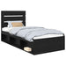 Cadru de pat cu headboard Negru 90 x 200 cm Lemn de pin masiv - WALTI WALTI