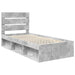 Cadru de pat cu headboard Beton 90 x 200 cm Lemn de pin masiv - WALTI WALTI