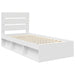 Cadru de pat cu headboard Alb 90 x 190 cm Lemn de pin masiv - WALTI WALTI