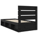 Cadru de pat cu headboard Negru 90 x 190 cm Lemn de pin masiv - WALTI WALTI