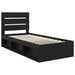Cadru de pat cu headboard Negru 75 x 190 cm Lemn de pin masiv - WALTI WALTI
