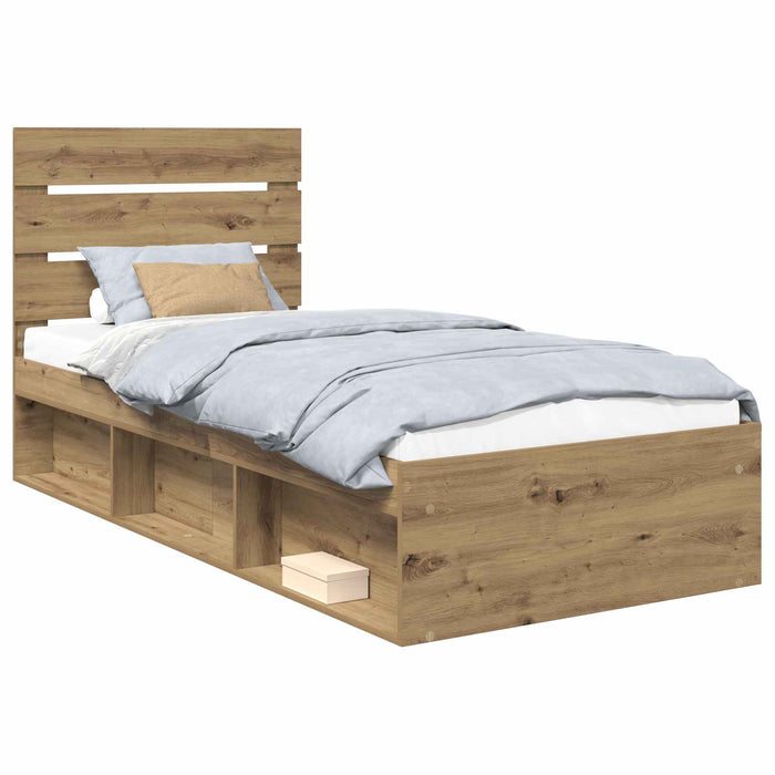 Cadru de pat Stejar artizanal 75 x 190 cm Lemn de pin masiv - WALTI WALTI