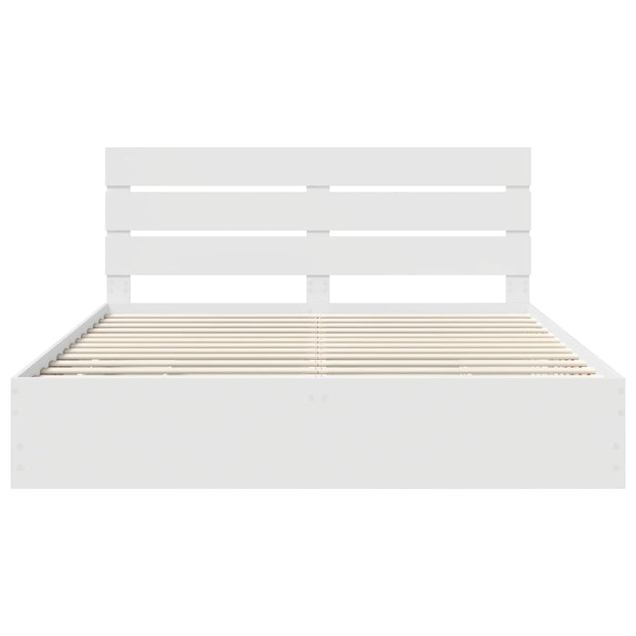 Cadru de pat cu sertar Alb 180 x 200 cm Lemn Ingineresc - WALTI WALTI