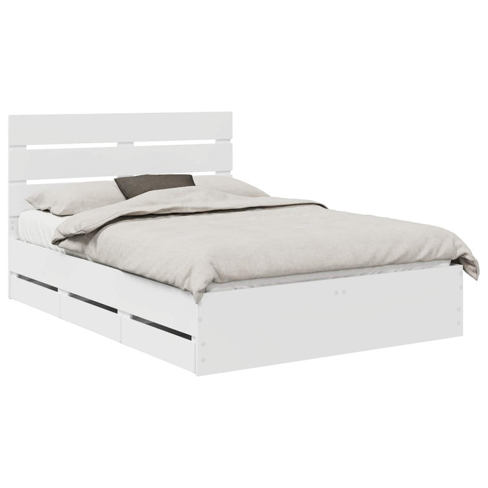 Cadru de pat cu sertar Alb 160 x 200 cm Lemn Ingineresc - WALTI WALTI