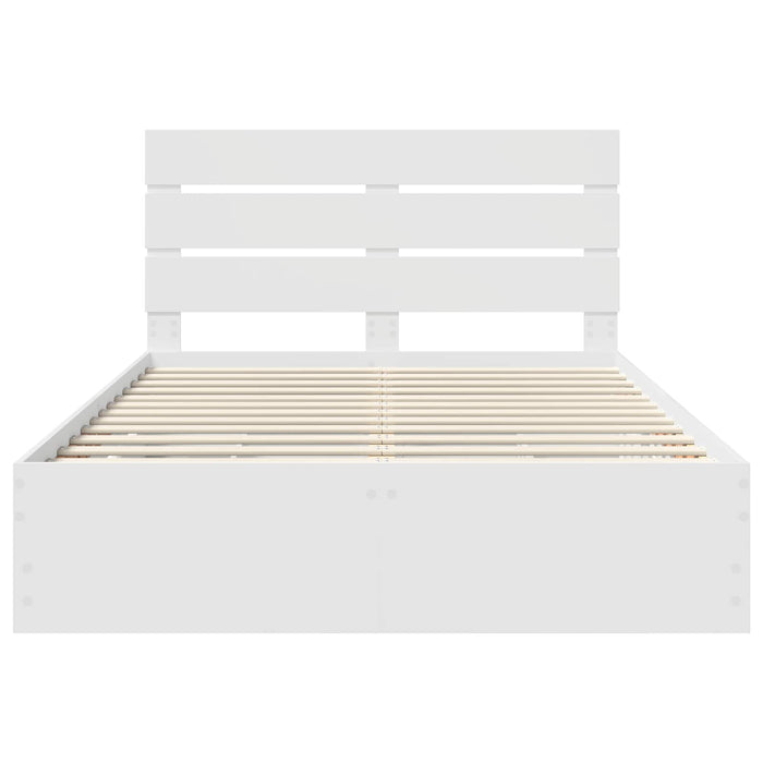 Cadru de pat cu sertar Alb 150 x 200 cm Lemn Ingineresc - WALTI WALTI