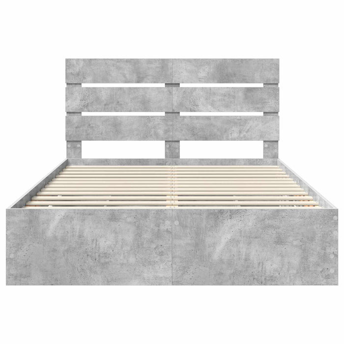 Cadru de pat Gri din beton 150 x 200 cm Lemn Ingineresc - WALTI WALTI