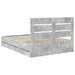 Cadru de pat Gri din beton 140 x 190 cm Lemn Ingineresc - WALTI WALTI