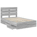 Cadru de pat cu sertar Gri Sonoma 120 x 190 cm Lemn Ingineresc - WALTI WALTI