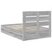 Cadru de pat cu sertar Gri Sonoma 120 x 190 cm Lemn Ingineresc - WALTI WALTI