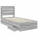 Cadru de pat cu sertar Gri Sonoma 100 x 200 cm Lemn Ingineresc - WALTI WALTI