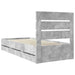 Cadru de pat Gri din beton 90 x 190 cm Lemn Ingineresc - WALTI WALTI