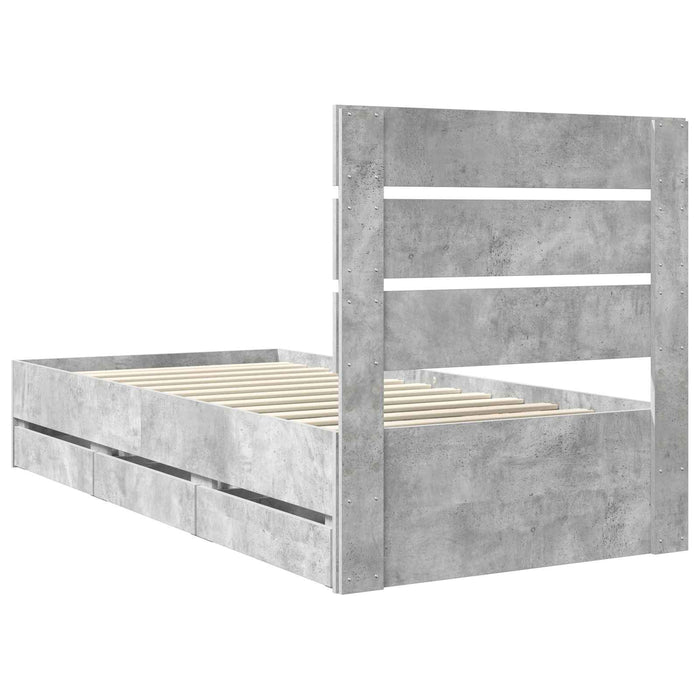 Cadru de pat Gri din beton 90 x 200 cm Lemn Ingineresc - WALTI WALTI