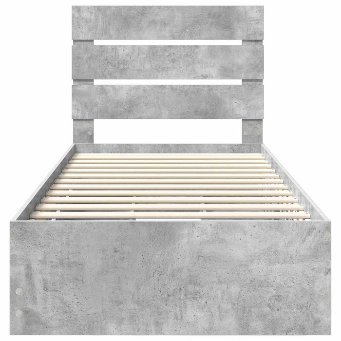 Cadru de pat Gri din beton 90 x 200 cm Lemn Ingineresc - WALTI WALTI