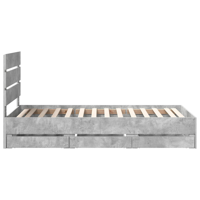 Cadru de pat Gri din beton 90 x 200 cm Lemn Ingineresc - WALTI WALTI