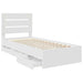 Cadru de pat cu sertar Alb 75 x 190 cm Lemn Ingineresc - WALTI WALTI