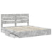 Pat cu storage Gri din beton 200 x 200 cm Lemn compozit - WALTI WALTI