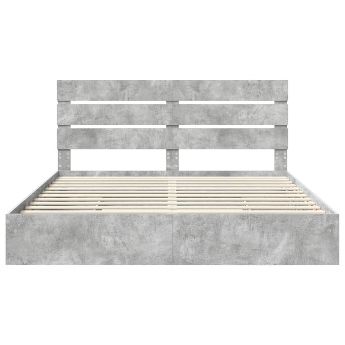 Pat cu storage Gri din beton 200 x 200 cm Lemn compozit - WALTI WALTI
