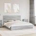 Pat cu storage cu sertar Gri Sonoma 200 x 200 cm Lemn compozit - WALTI WALTI