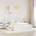 Pat cu storage cu headboard Alb 180 x 200 cm Lemn compozit - WALTI WALTI
