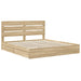 Pat cu storage Stejar Sonoma 180 x 200 cm Lemn compozit - WALTI WALTI