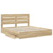 Pat cu storage Stejar Sonoma 180 x 200 cm Lemn compozit - WALTI WALTI