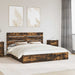 Pat cu storage Stejar fumuriu 180 x 200 cm Lemn compozit - WALTI WALTI