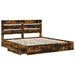 Pat cu storage Stejar fumuriu 180 x 200 cm Lemn compozit - WALTI WALTI
