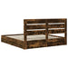 Pat cu storage Stejar fumuriu 180 x 200 cm Lemn compozit - WALTI WALTI