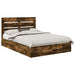 Pat cu storage Stejar fumuriu 160 x 200 cm Lemn compozit - WALTI WALTI