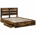 Pat cu storage Stejar fumuriu 160 x 200 cm Lemn compozit - WALTI WALTI