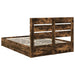 Pat cu storage Stejar fumuriu 160 x 200 cm Lemn compozit - WALTI WALTI