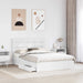 Pat cu storage cu headboard Alb 150 x 200 cm Lemn compozit - WALTI WALTI