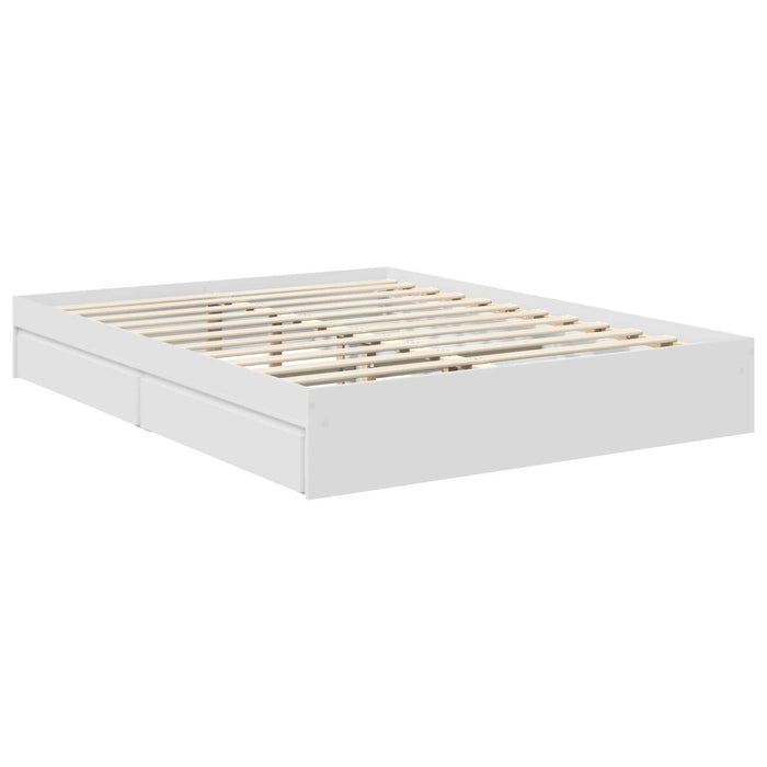 Pat cu storage cu headboard Alb 150 x 200 cm Lemn compozit - WALTI WALTI
