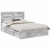 Pat cu storage Gri din beton 150 x 200 cm Lemn compozit - WALTI WALTI